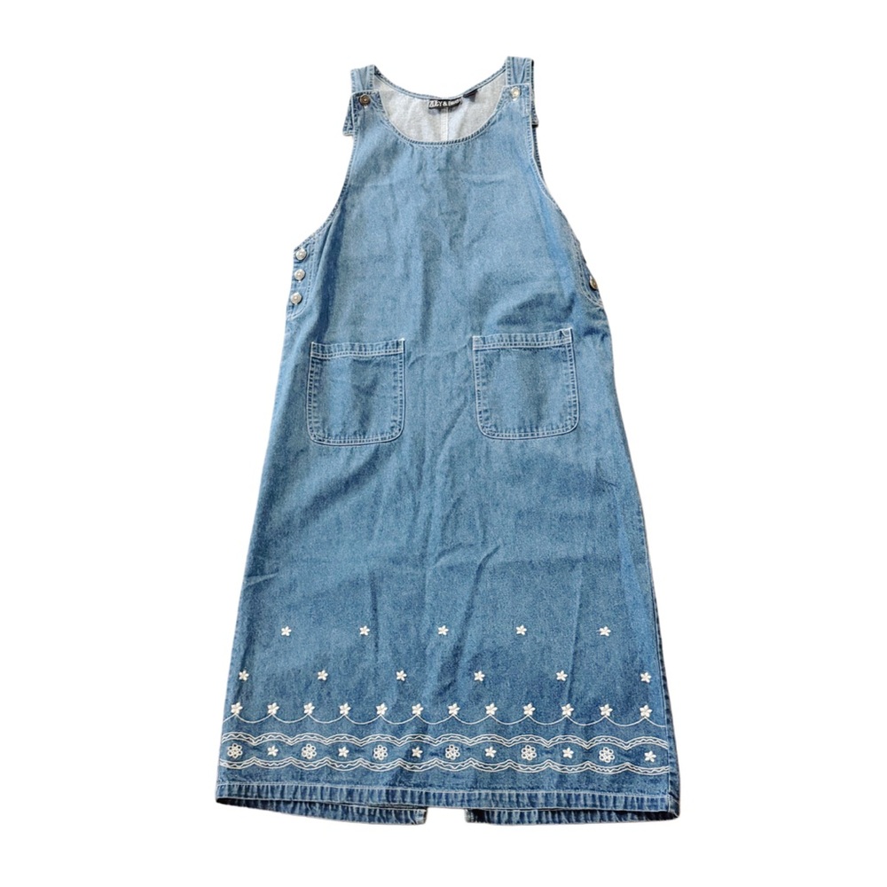 Vintage Embroidered Blue Denim Dress - Picture 13 of 14